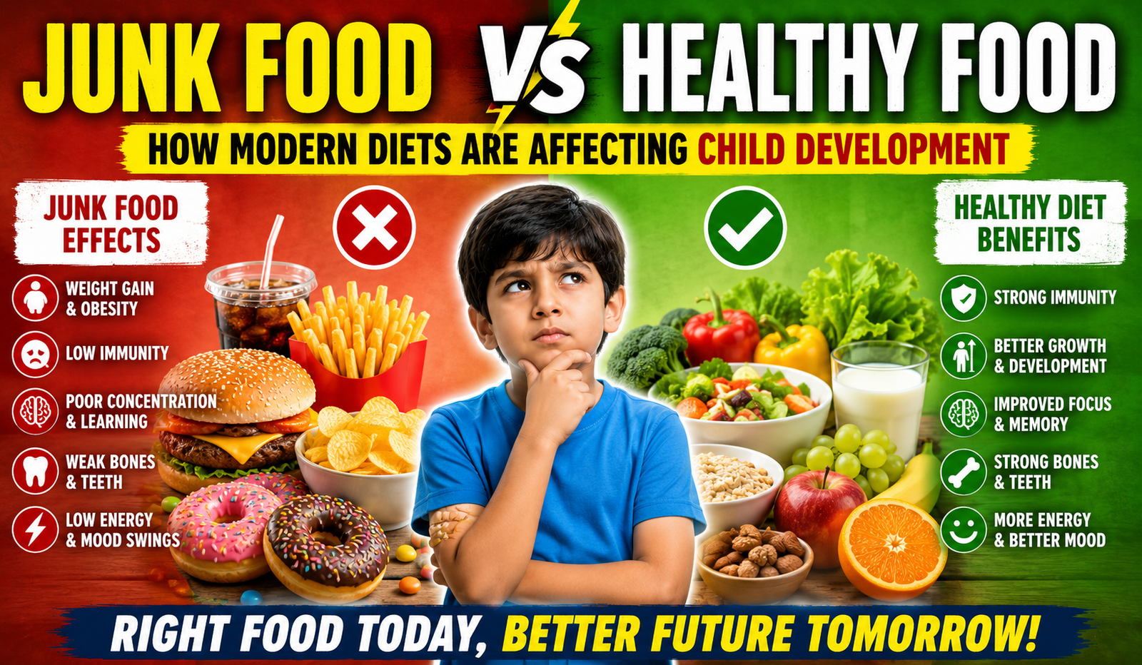 Junk food vs Healthy Food