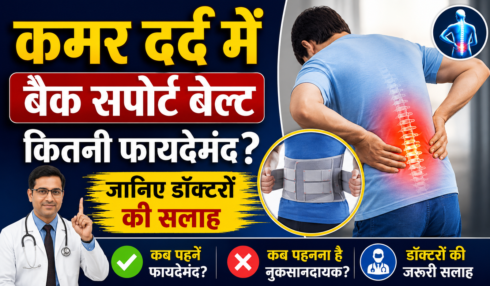 कमर दर्द में बैक सपोर्ट बेल्ट